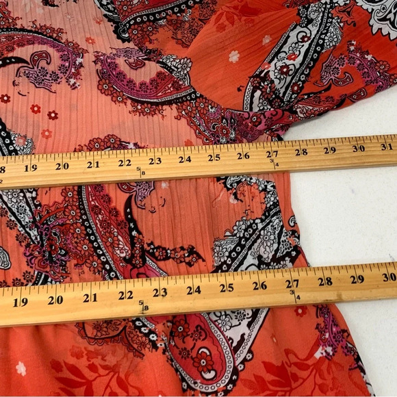 Avenue Blouse Woman 22/24 Floral Colorful Beaded Flare Sleeve Boho Travel Office - Picture 9 of 10